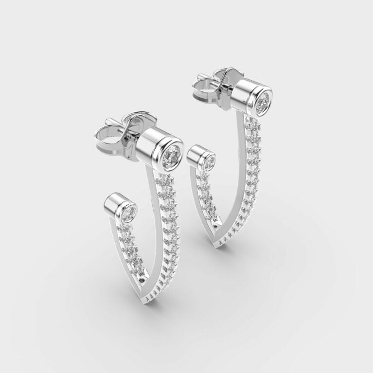 Linear Dangle Diamond Earrings