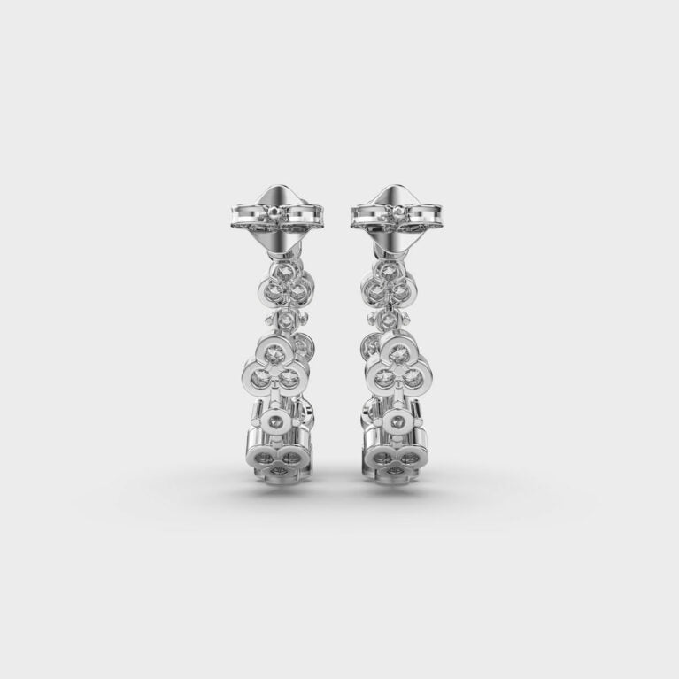 Shimmering Cascade Diamond Hoops