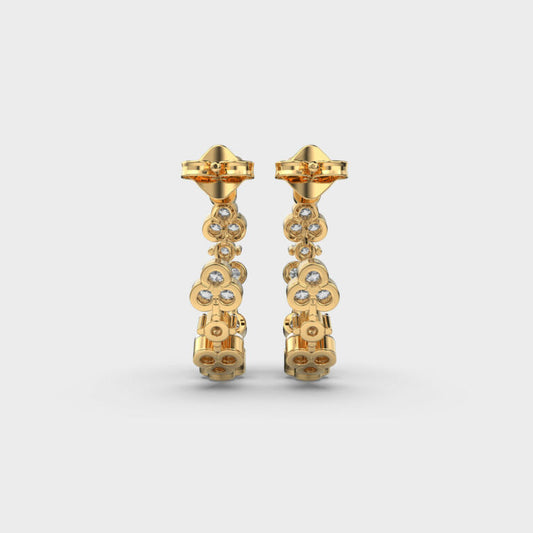 Shimmering Cascade Diamond Hoops