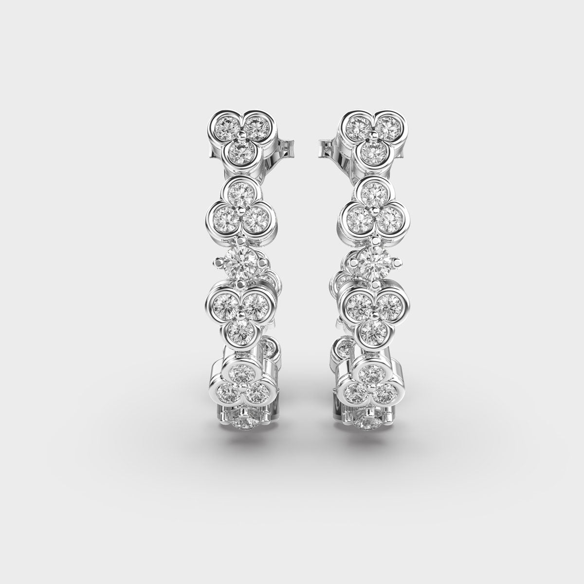 Shimmering Cascade Diamond Hoops