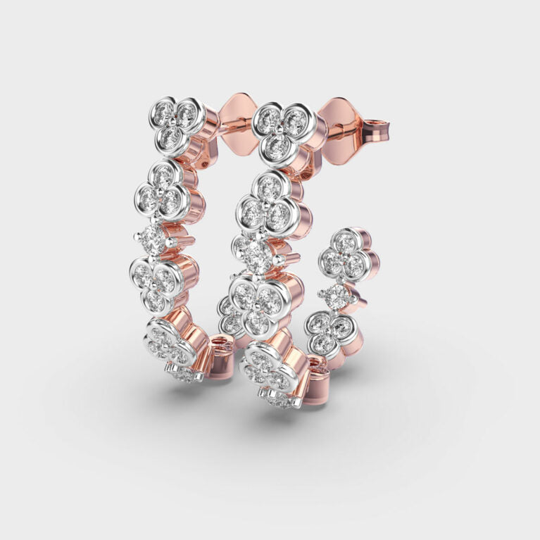 Shimmering Cascade Diamond Hoops