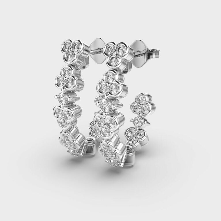 Shimmering Cascade Diamond Hoops