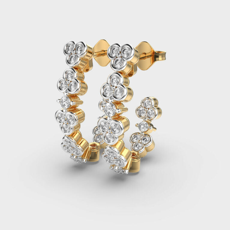 Shimmering Cascade Diamond Hoops