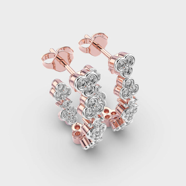 Shimmering Cascade Diamond Hoops