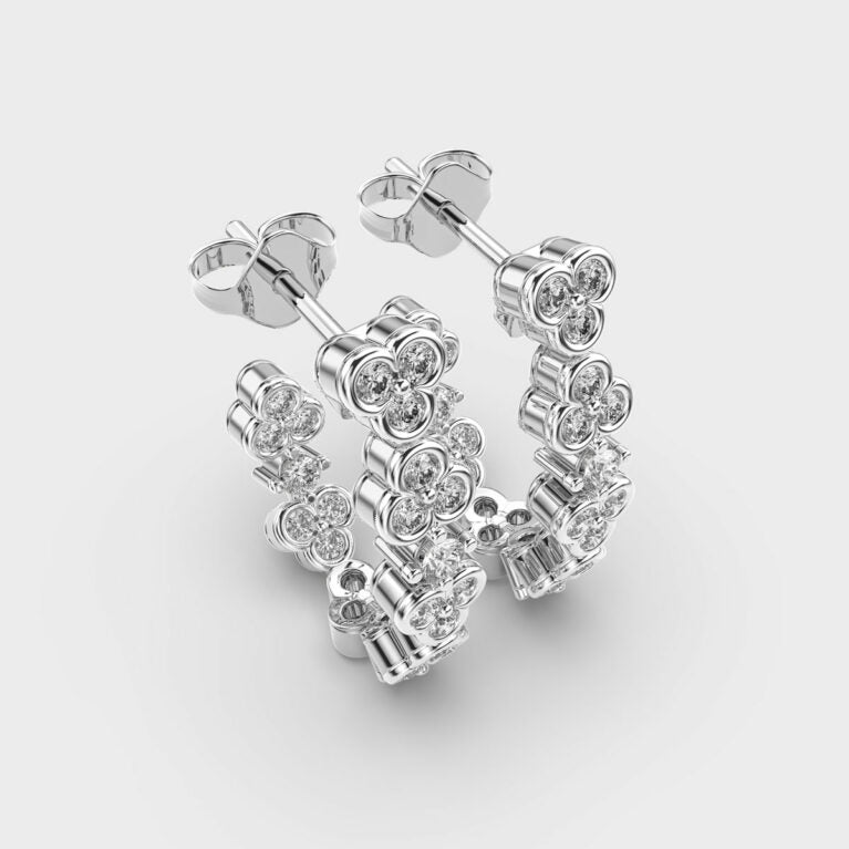 Shimmering Cascade Diamond Hoops