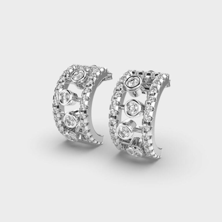 Sleek Radiance Diamond Hoops