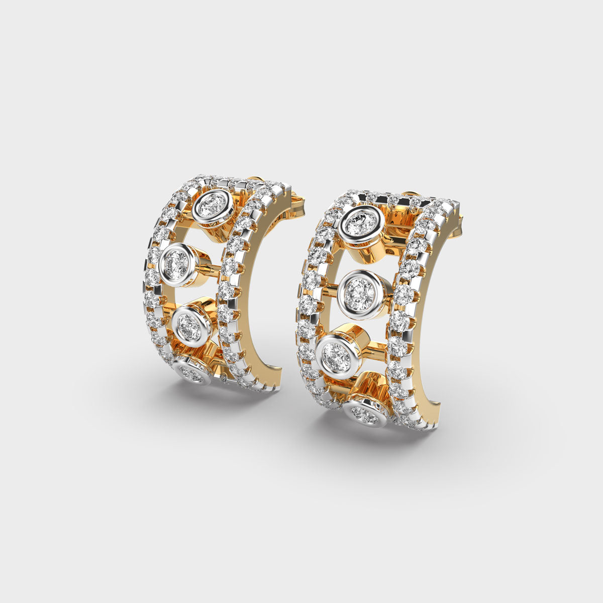 Sleek Radiance Diamond Hoops