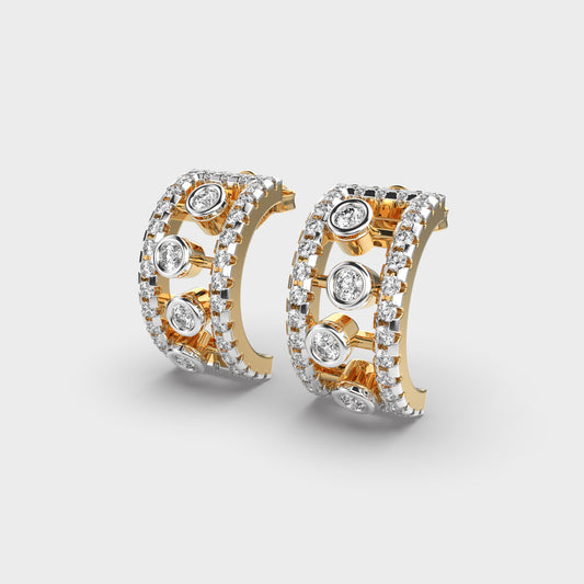 Sleek Radiance Diamond Hoops