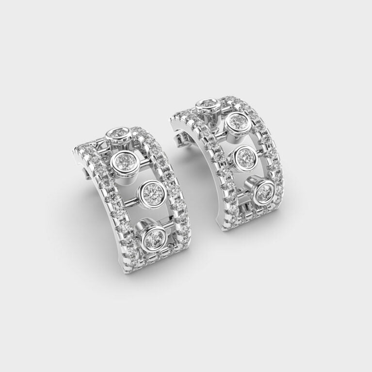 Sleek Radiance Diamond Hoops