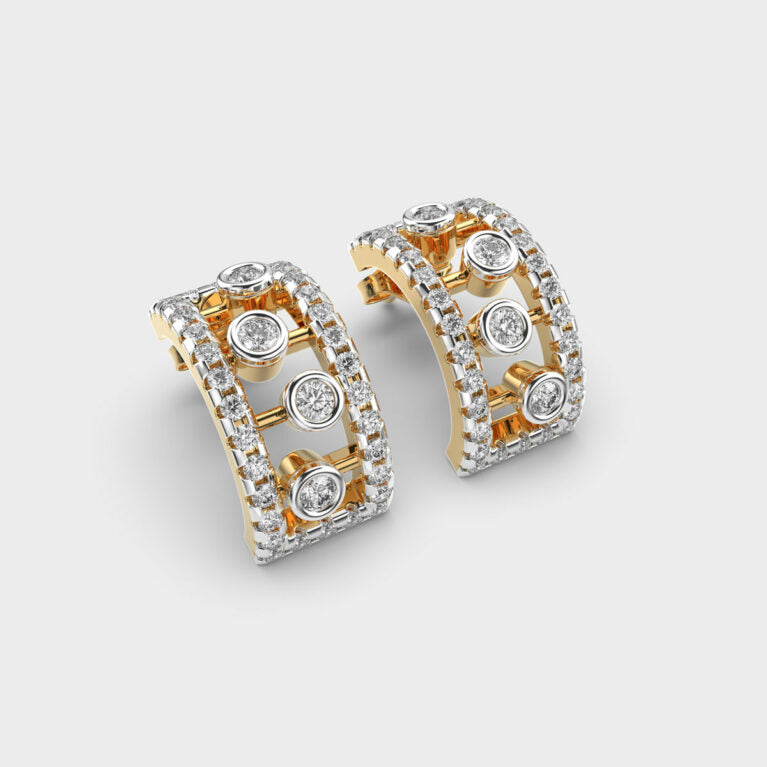 Sleek Radiance Diamond Hoops