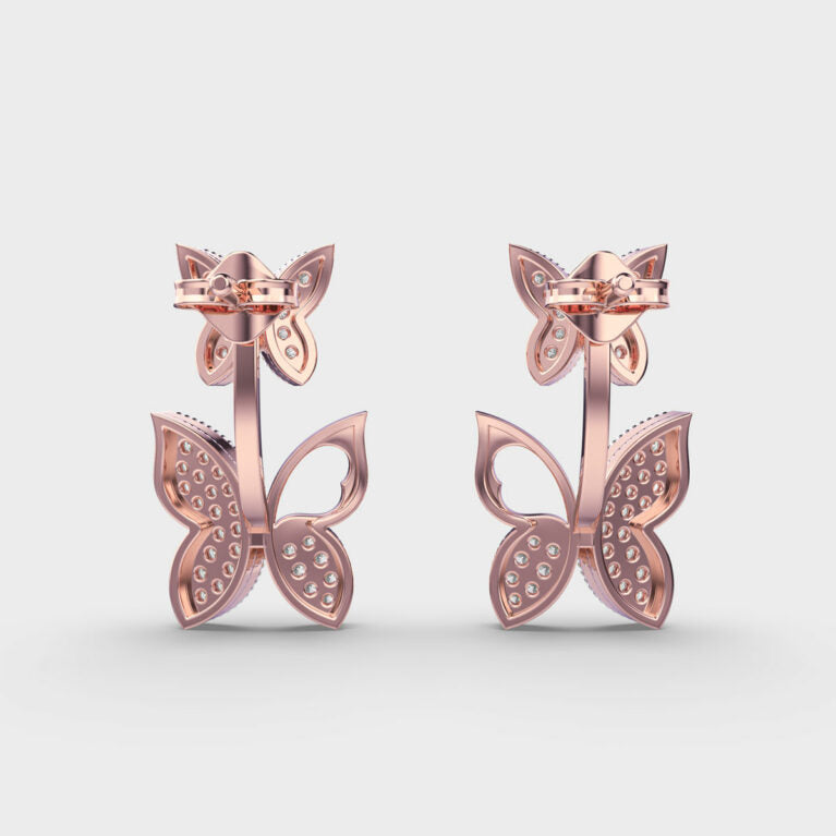 Pretty Butterfly Diamond Earrings