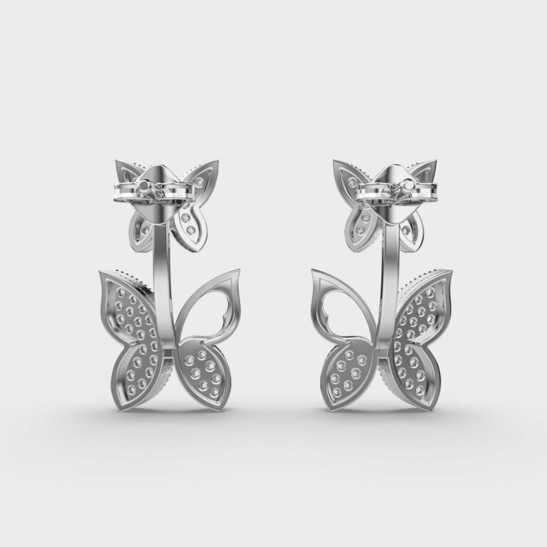 Pretty Butterfly Diamond Earrings
