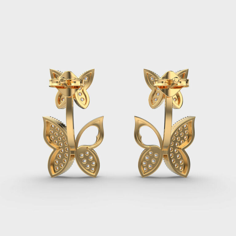 Pretty Butterfly Diamond Earrings