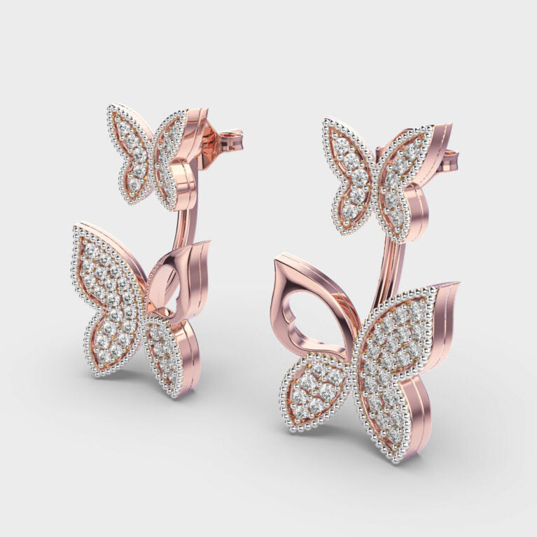 Pretty Butterfly Diamond Earrings