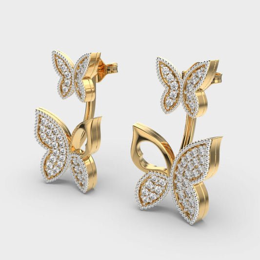 Pretty Butterfly Diamond Earrings