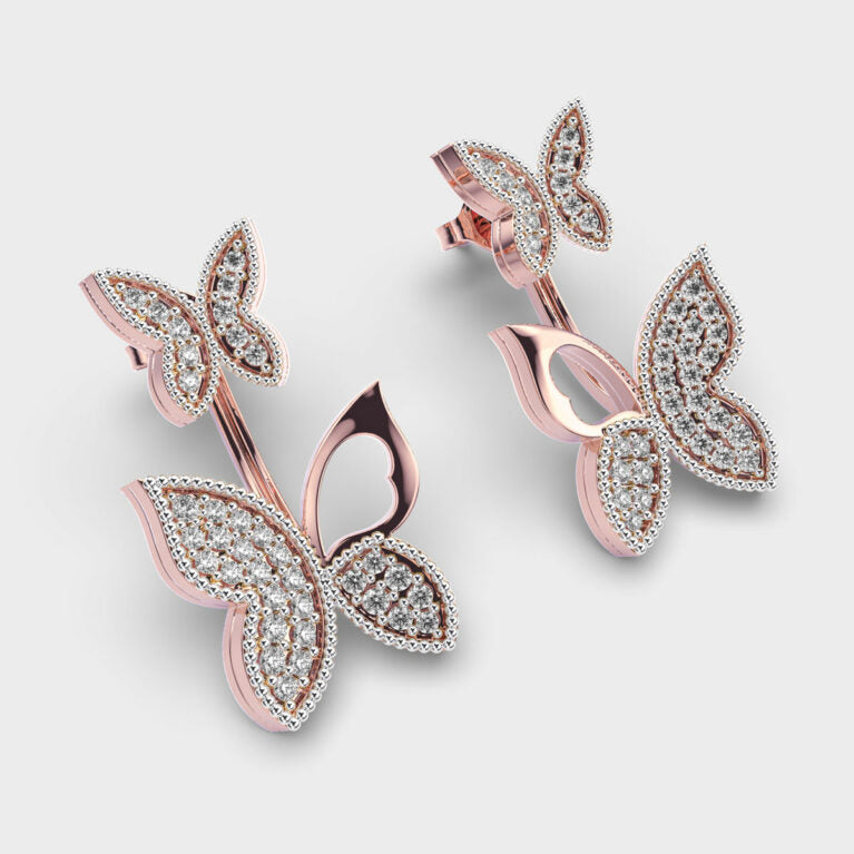 Pretty Butterfly Diamond Earrings