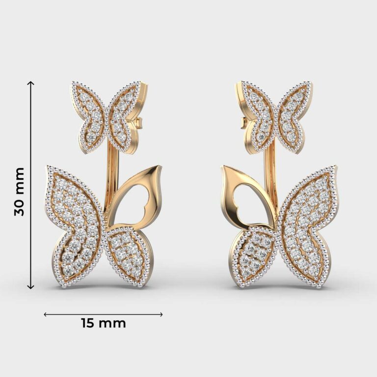 Pretty Butterfly Diamond Earrings