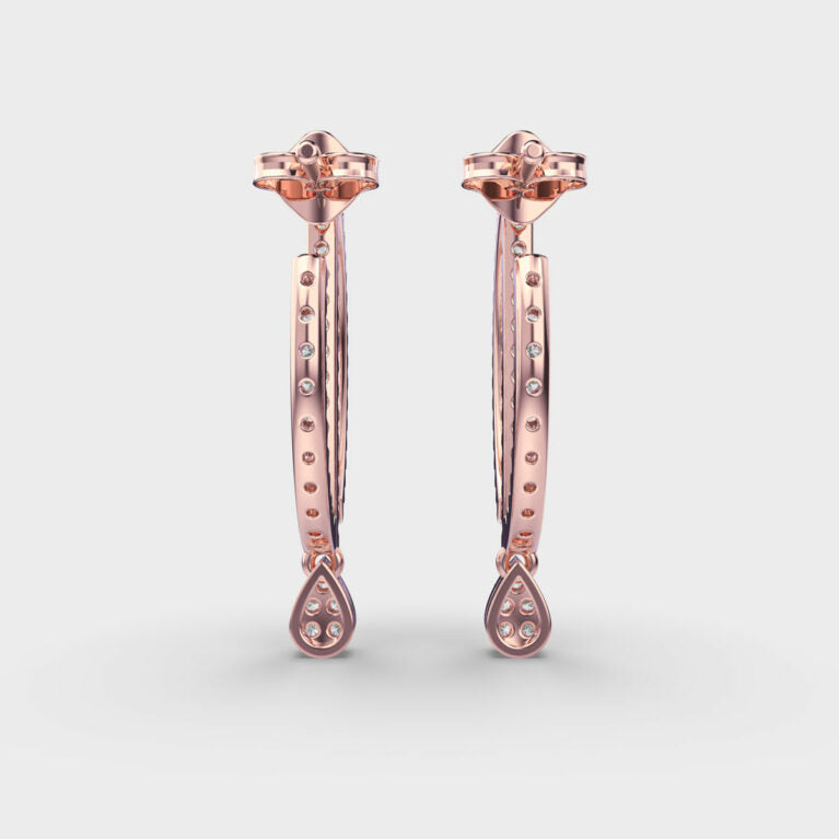 Linear Drop Diamond Earrings