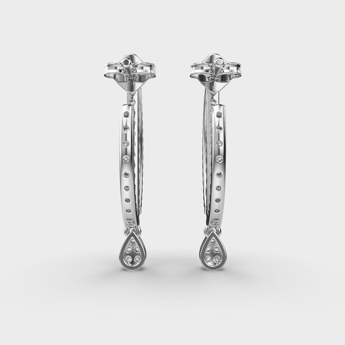 Linear Drop Diamond Earrings