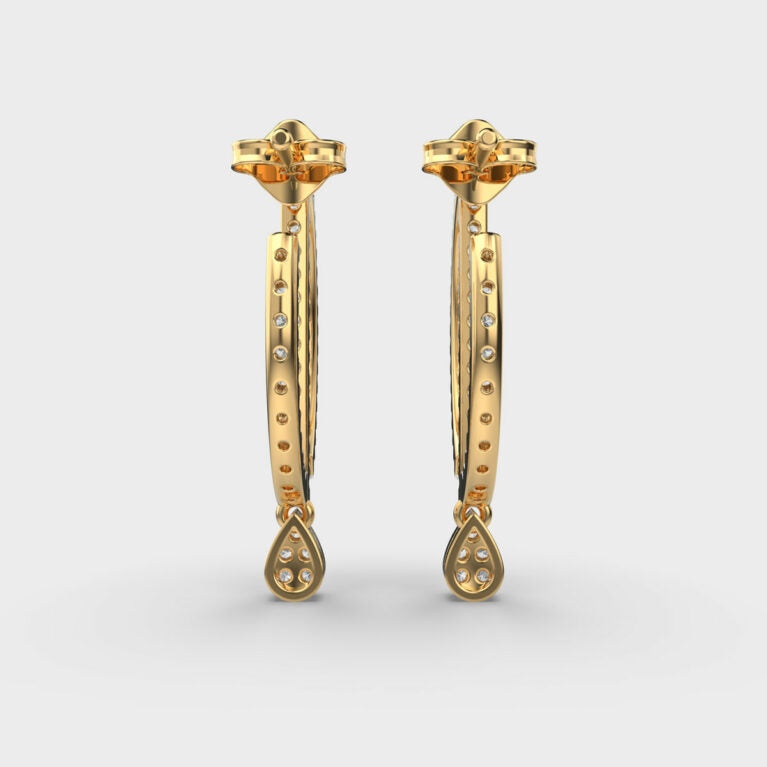 Linear Drop Diamond Earrings