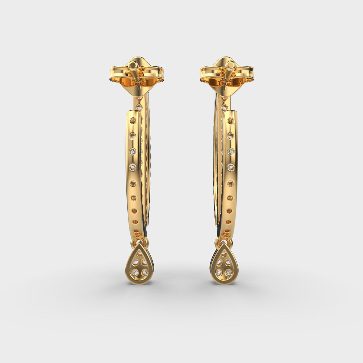 Linear Drop Diamond Earrings