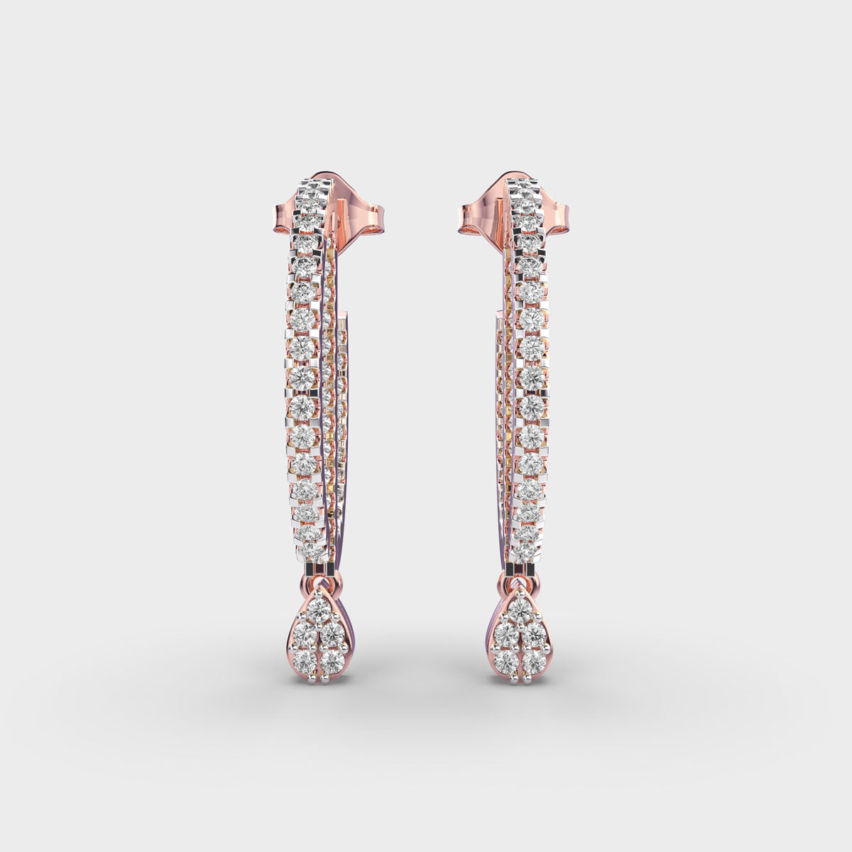 Linear Drop Diamond Earrings