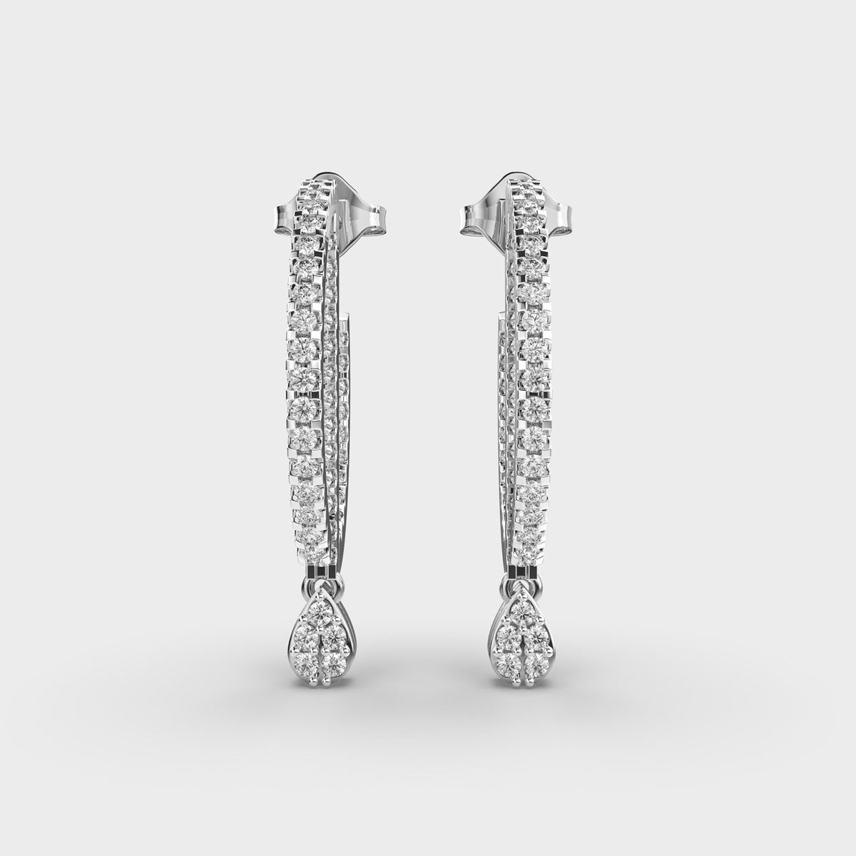 Linear Drop Diamond Earrings