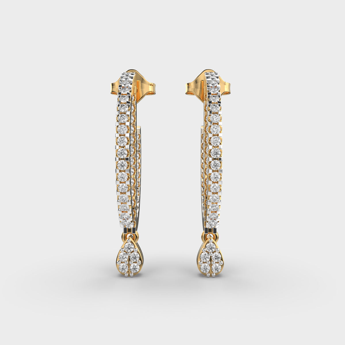 Linear Drop Diamond Earrings