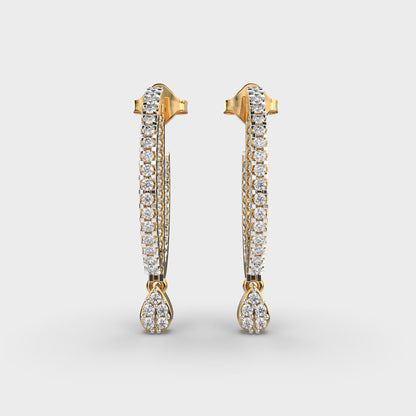 Linear Drop Diamond Earrings
