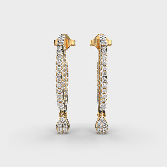 Linear Drop Diamond Earrings