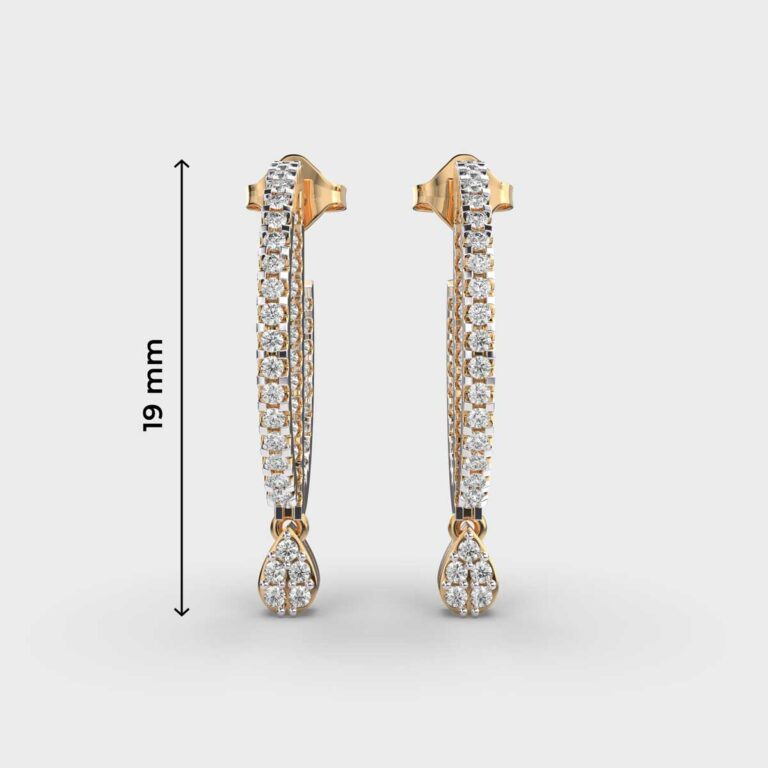 Linear Drop Diamond Earrings