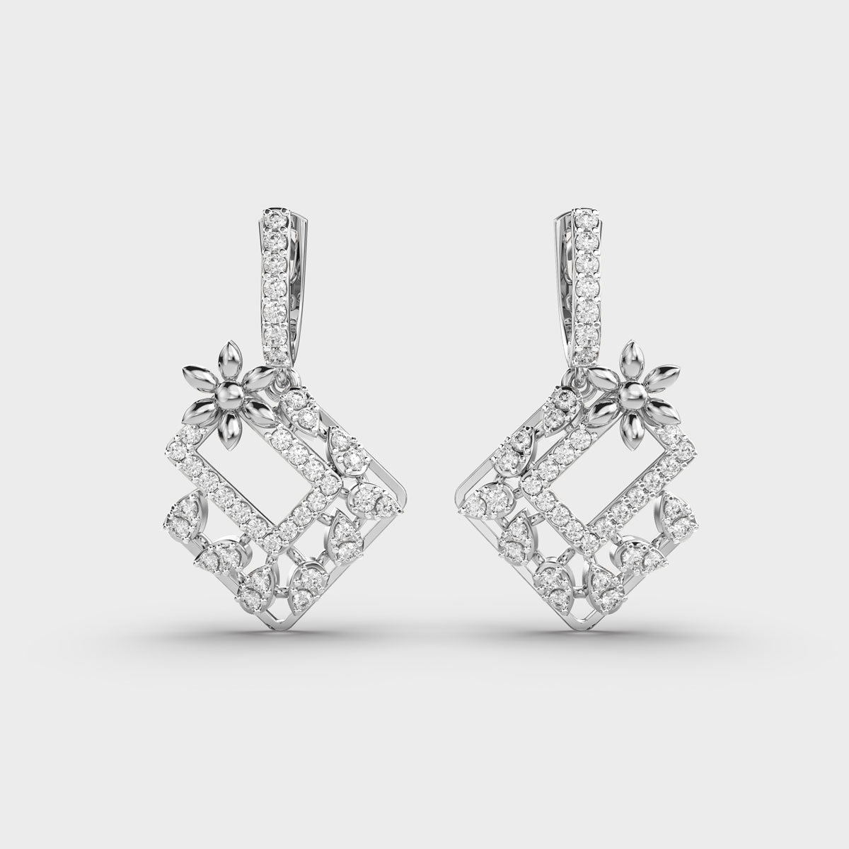Multisquare Bloom Diamond Earrings