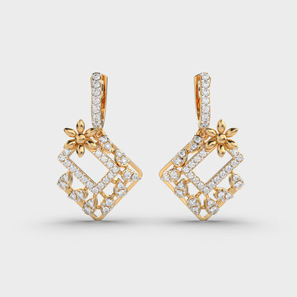 Multisquare Bloom Diamond Earrings