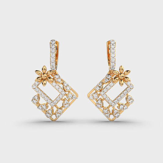 Multisquare Bloom Diamond Earrings