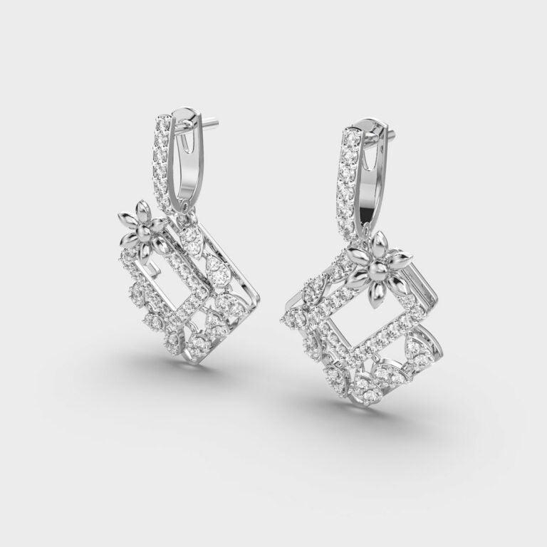 Multisquare Bloom Diamond Earrings