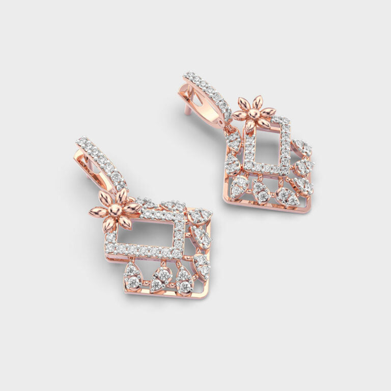 Multisquare Bloom Diamond Earrings