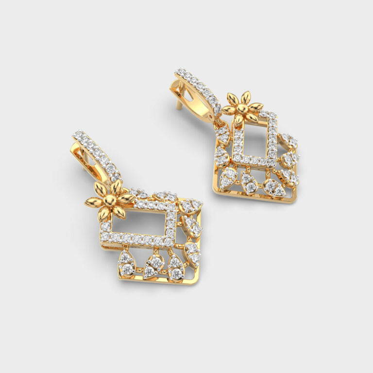 Multisquare Bloom Diamond Earrings