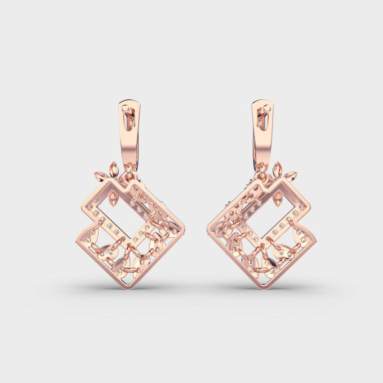 Multisquare Bloom Diamond Earrings