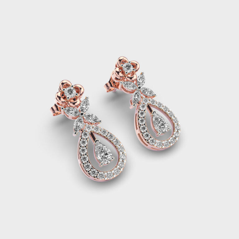 Rosy Glow Diamond Earrings