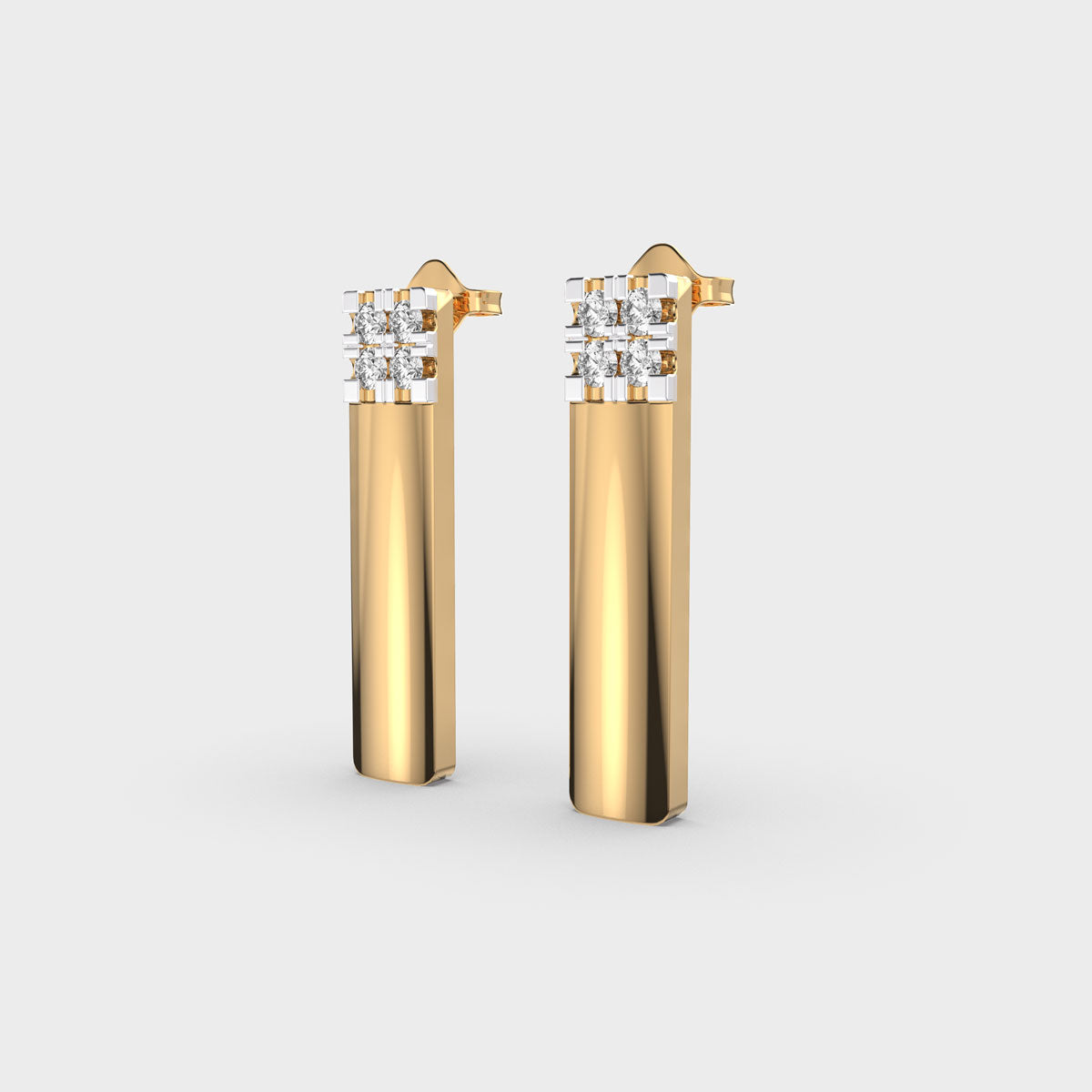 Striking Bullet Diamond Earrings