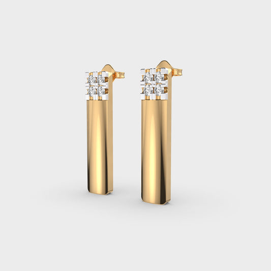 Striking Bullet Diamond Earrings