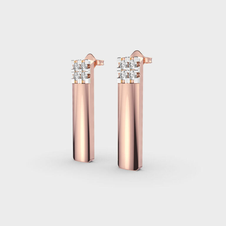Striking Bullet Diamond Earrings