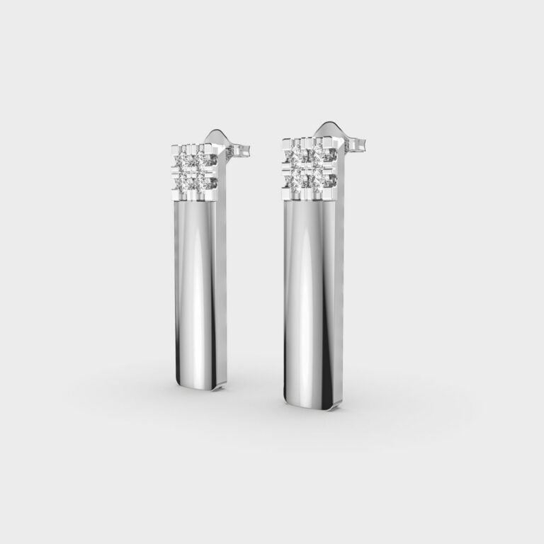 Striking Bullet Diamond Earrings