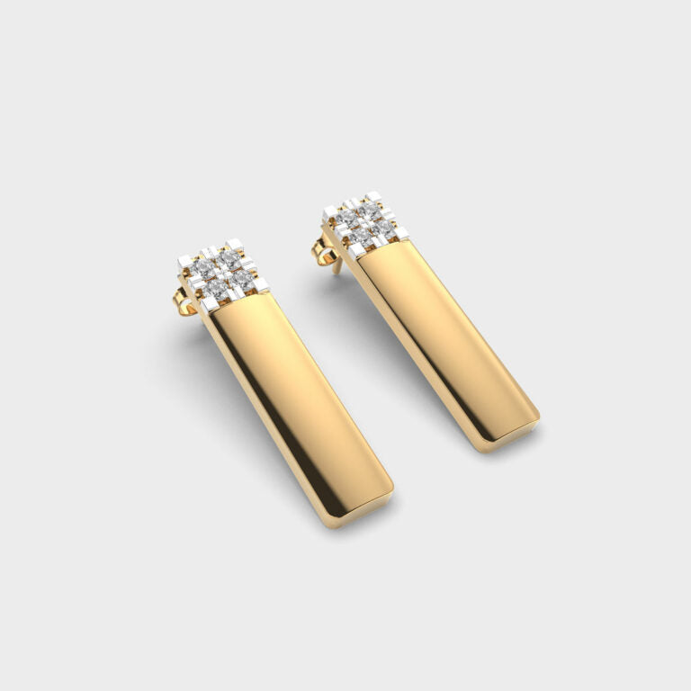 Striking Bullet Diamond Earrings