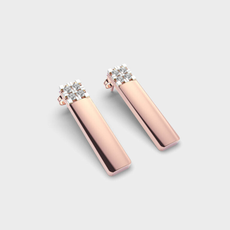 Striking Bullet Diamond Earrings