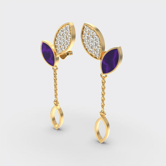 Spring Leaves Diamond Earrings