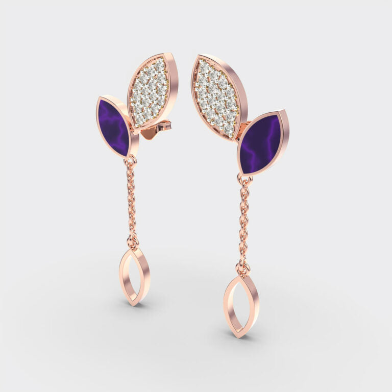 Spring Leaves Diamond Earrings