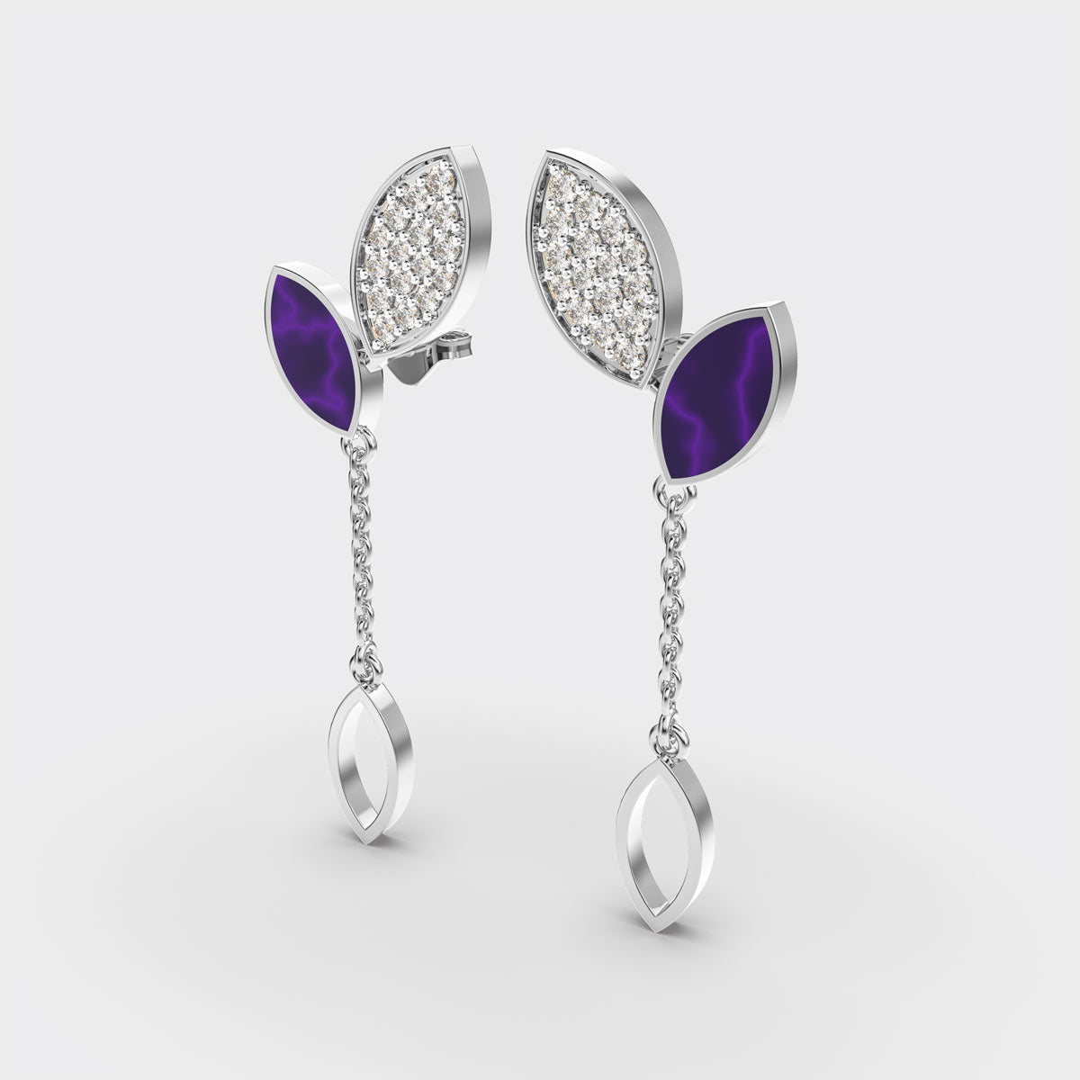 Spring Leaves Diamond Earrings