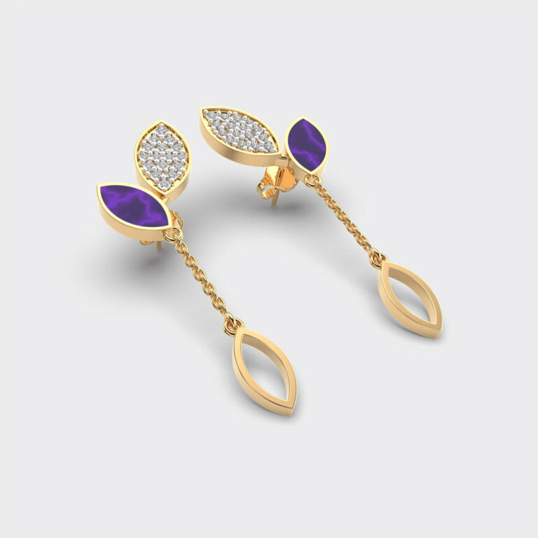 Spring Leaves Diamond Earrings