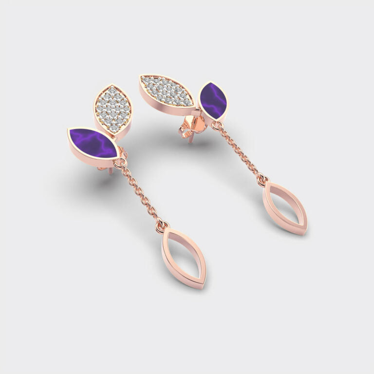 Spring Leaves Diamond Earrings